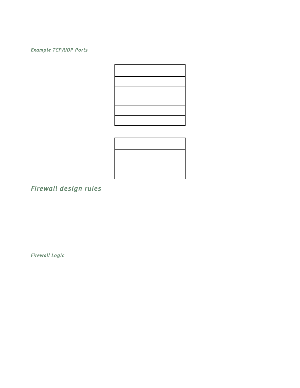 Example tcp/udp ports, Firewall design rules, Firewall logic | Firewall design rules -32 | Netopia R5300 User Manual | Page 210 / 290