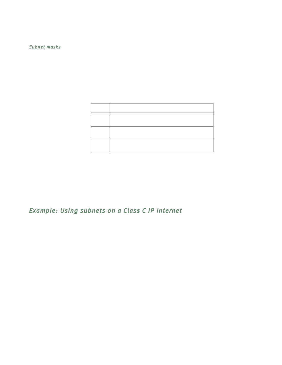 Subnet masks, Example: using subnets on a class c ip internet | Netopia R5300 User Manual | Page 241 / 290