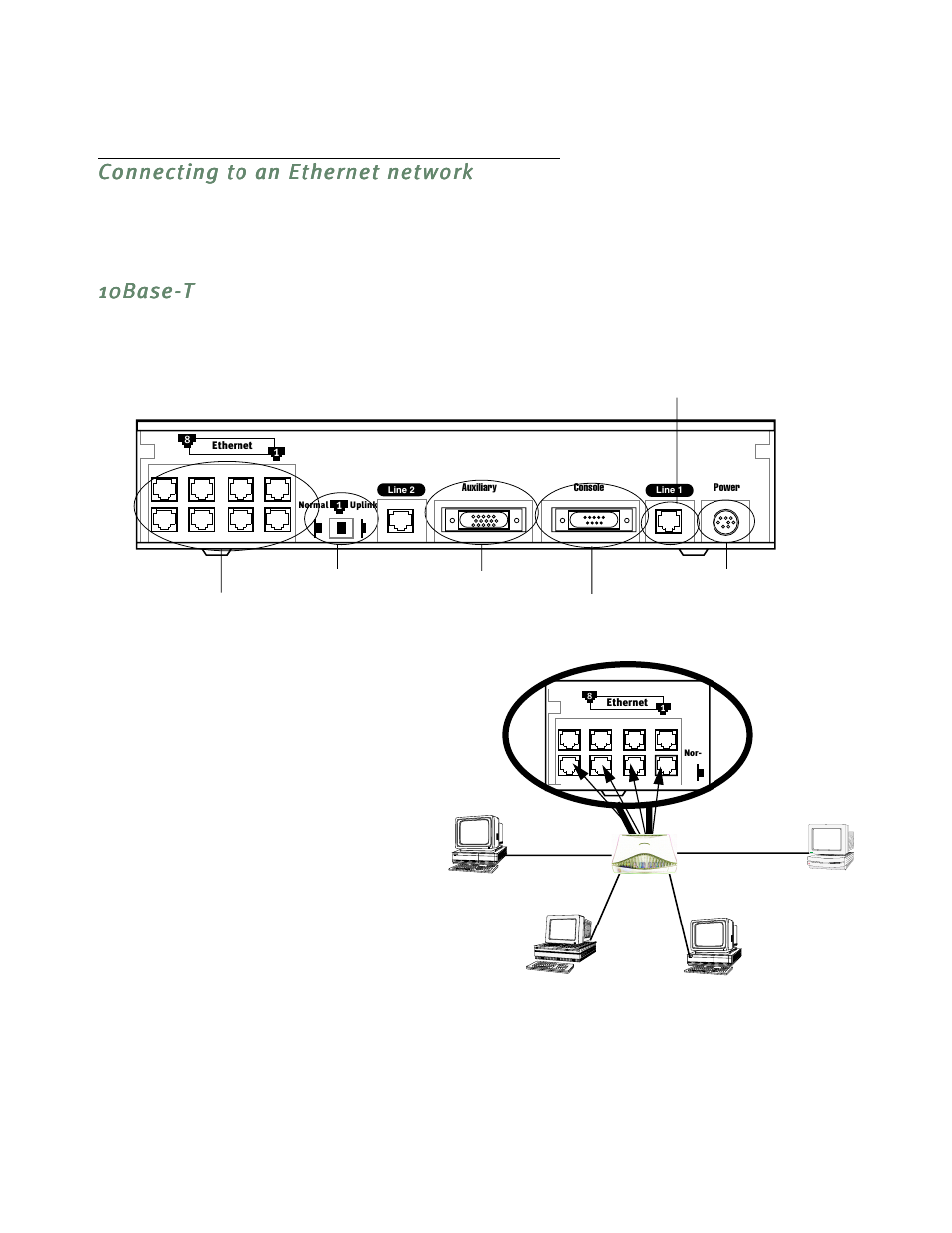 Connecting to an ethernet network, 10base-t, Connecting to an ethernet network -3 | 10base-t -3 | Netopia R5300 User Manual | Page 29 / 290