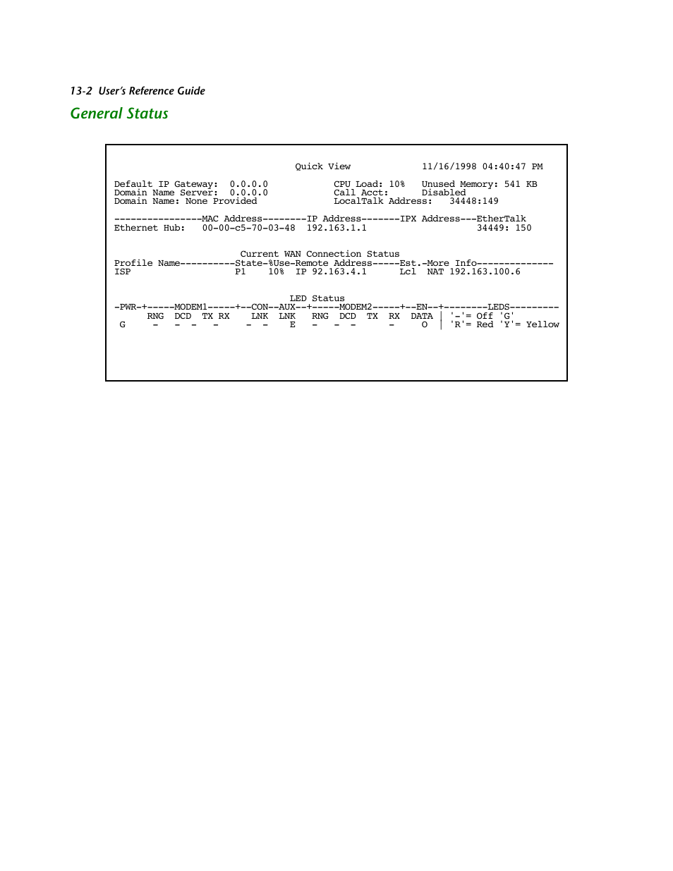 General status, General status -2 | Netopia R2121 User Manual | Page 148 / 280