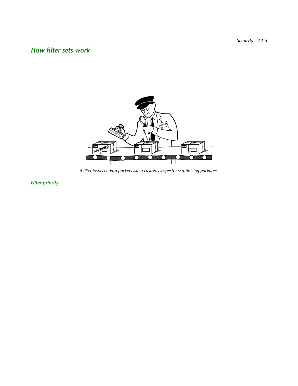 How filter sets work, Filter priority, How filter sets work -5 | Security 14-5 | Netopia R2121 User Manual | Page 167 / 280