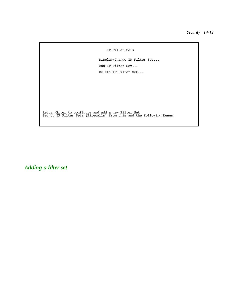 Adding a filter set, Adding a filter set -13 | Netopia R2121 User Manual | Page 175 / 280