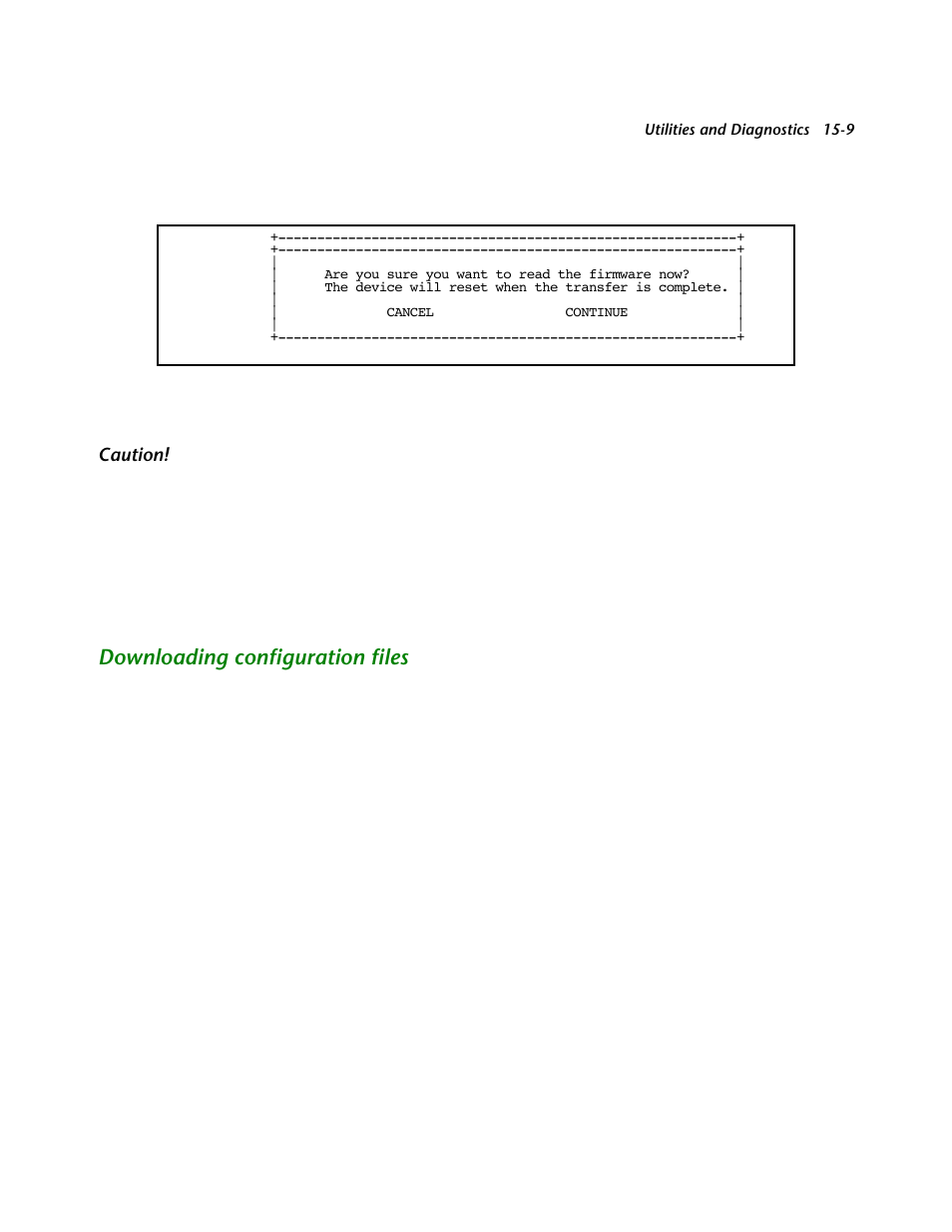 Downloading configuration files, Downloading configuration files -9, Caution | Netopia R2121 User Manual | Page 213 / 280