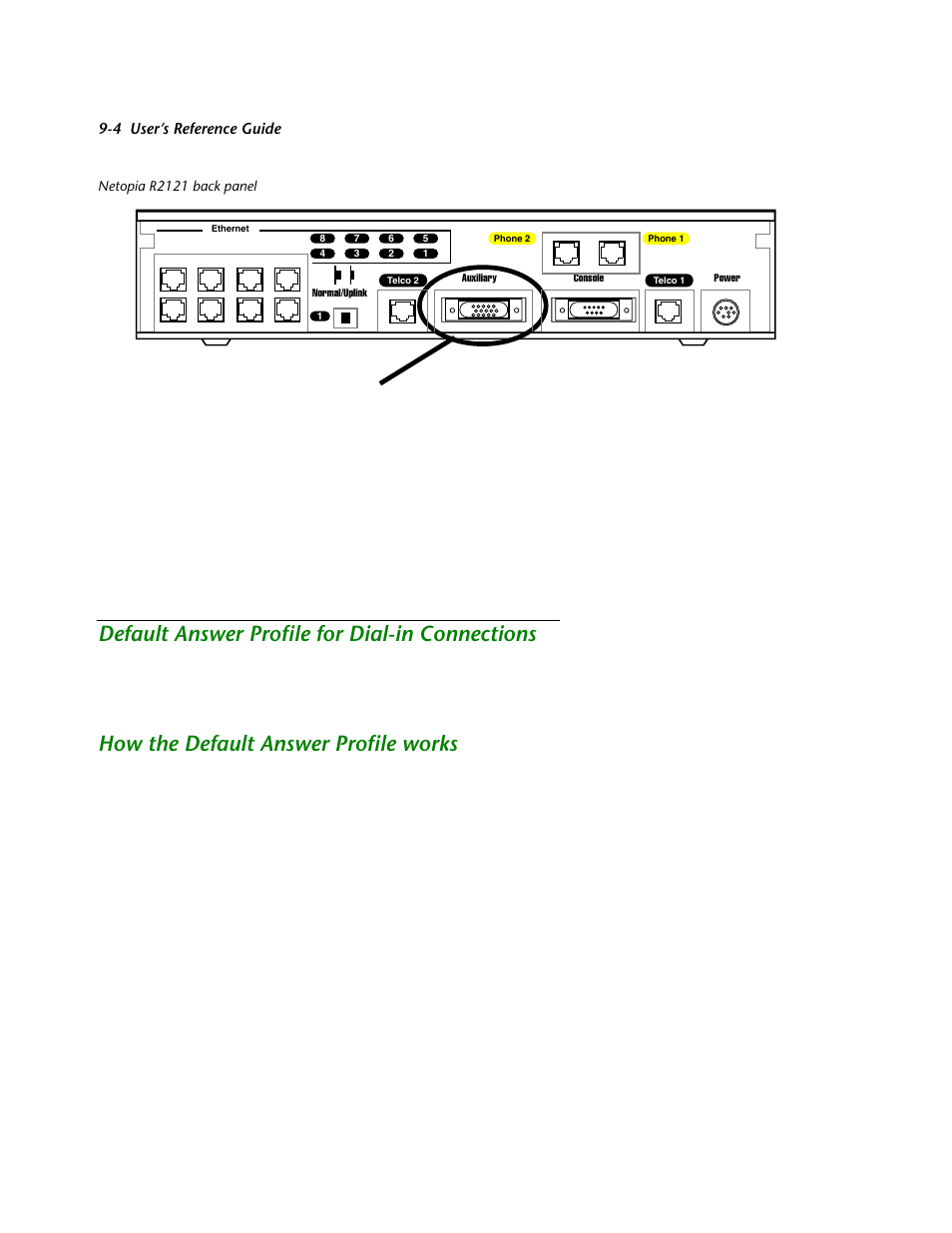 Default answer profile for dial-in connections, How the default answer profile works, Default answer profile for dial-in connections -4 | How the default answer profile works -4 | Netopia R2121 User Manual | Page 92 / 280