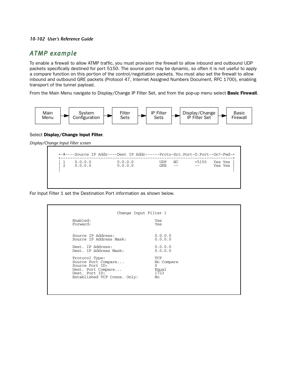 Atmp example | Netopia R910 User Manual | Page 102 / 209