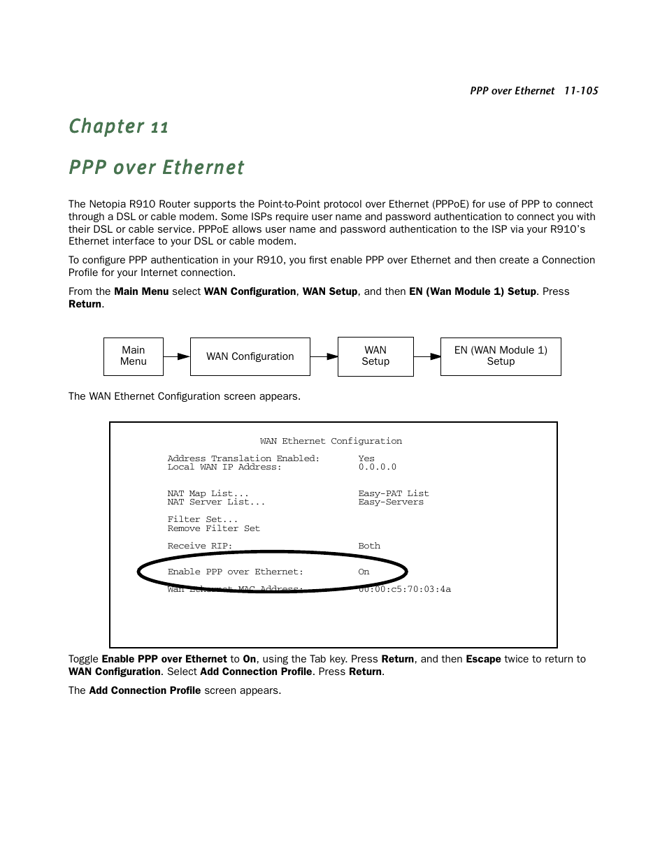 Ppp over ethernet | Netopia R910 User Manual | Page 105 / 209