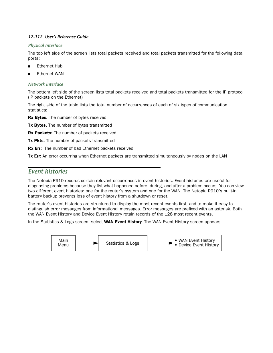 Event histories | Netopia R910 User Manual | Page 112 / 209