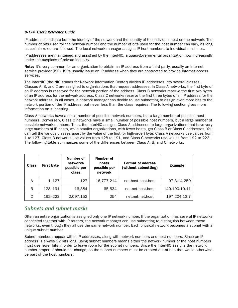 Subnets and subnet masks | Netopia R910 User Manual | Page 174 / 209