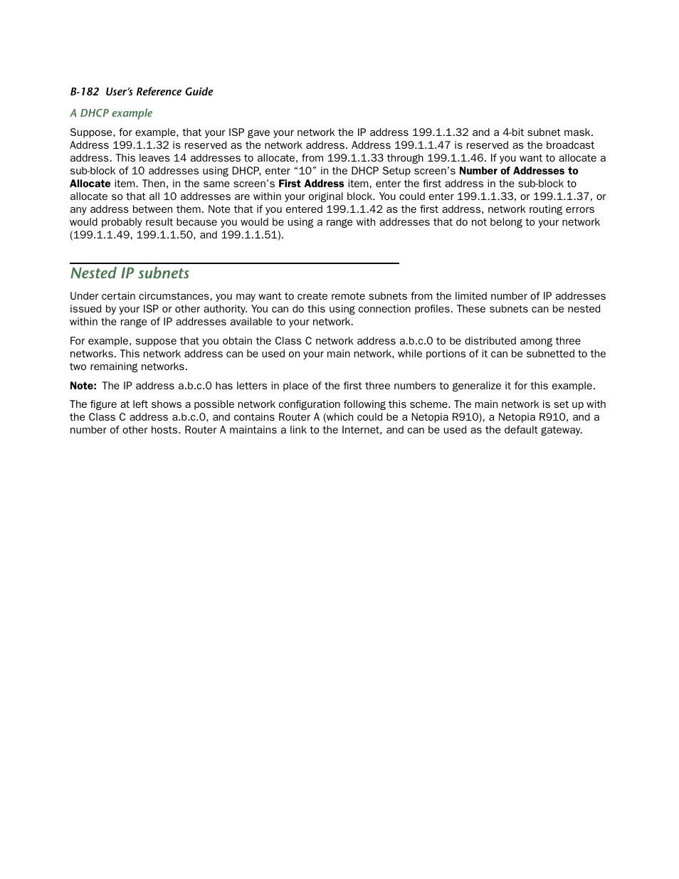 Nested ip subnets | Netopia R910 User Manual | Page 182 / 209