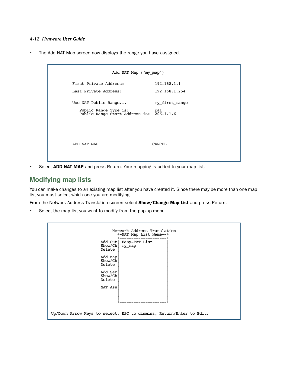 Modifying map lists, Modifying map lists -12 | Netopia 3300 User Manual | Page 108 / 334