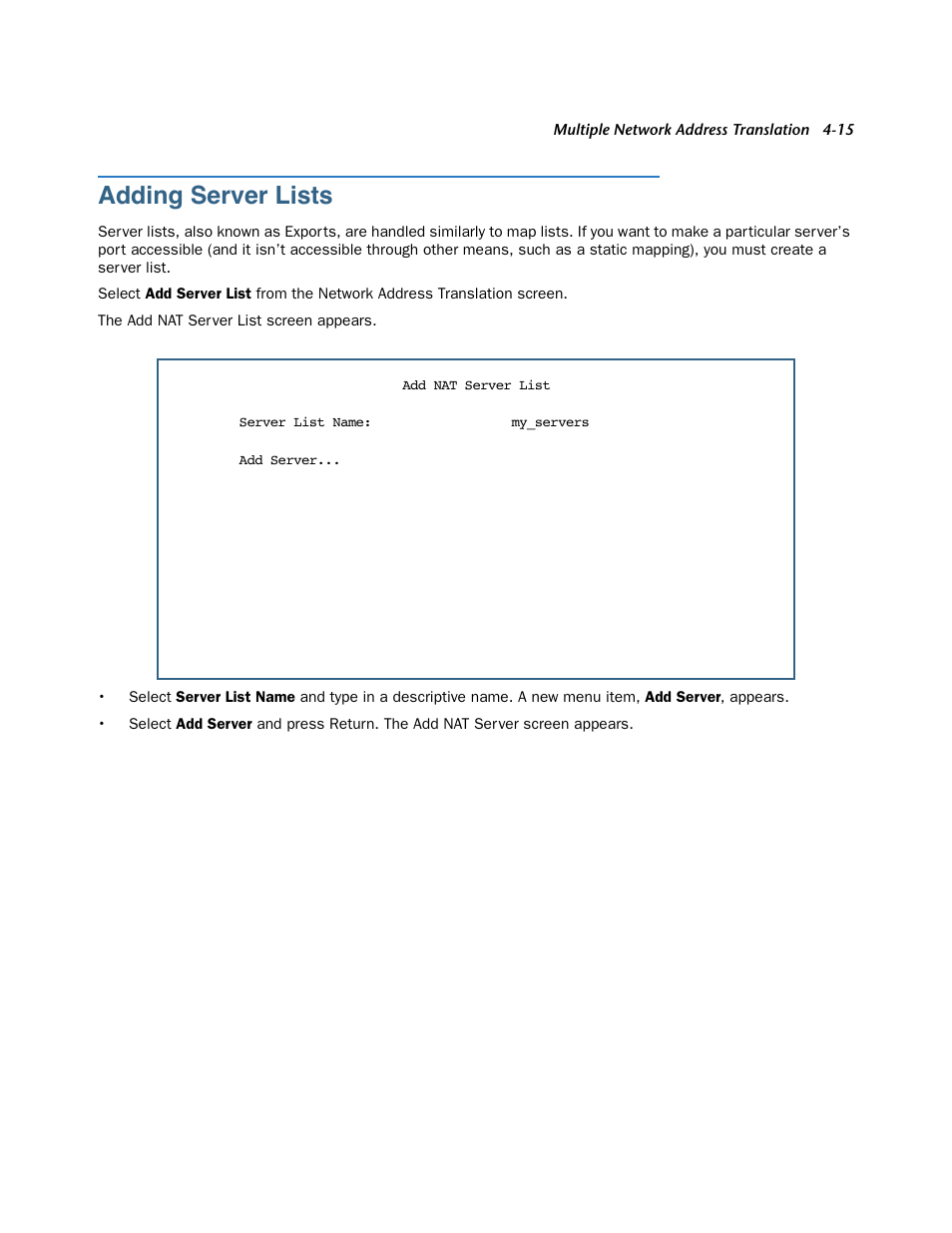 Adding server lists, Adding ser ver lists -15 | Netopia 3300 User Manual | Page 111 / 334