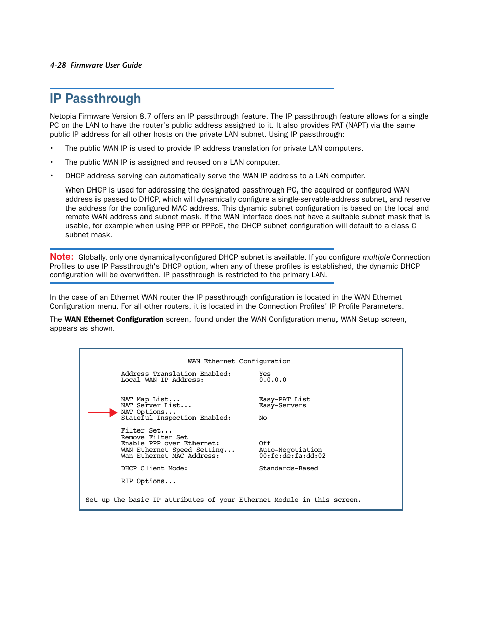 Ip passthrough, Ip passthrough -28, Ess assigned to it. see | Netopia 3300 User Manual | Page 124 / 334