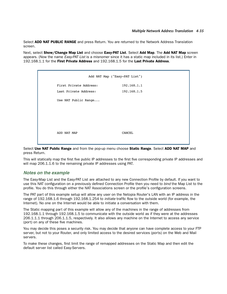Notes on the example | Netopia 3300 User Manual | Page 131 / 334