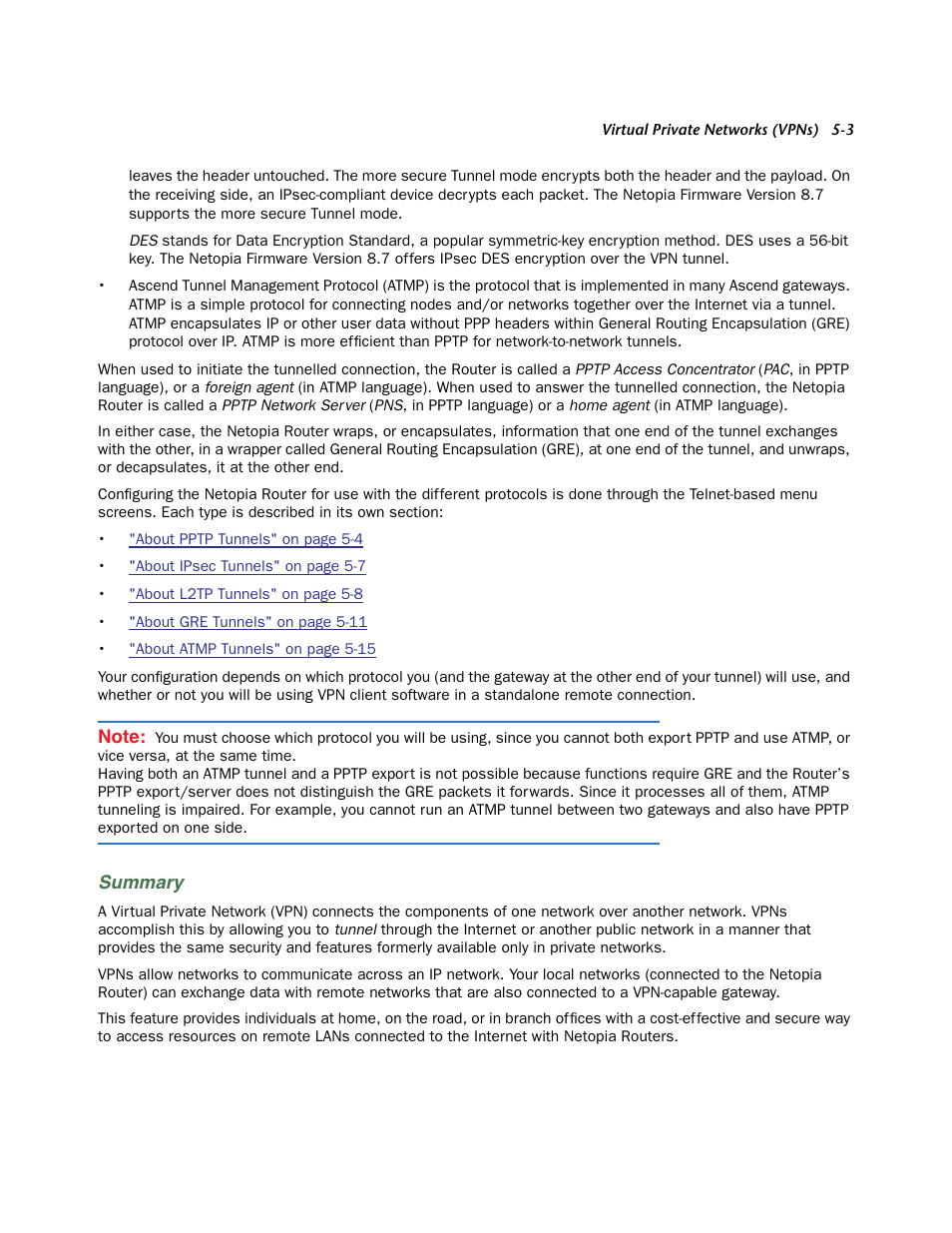 Summary | Netopia 3300 User Manual | Page 135 / 334