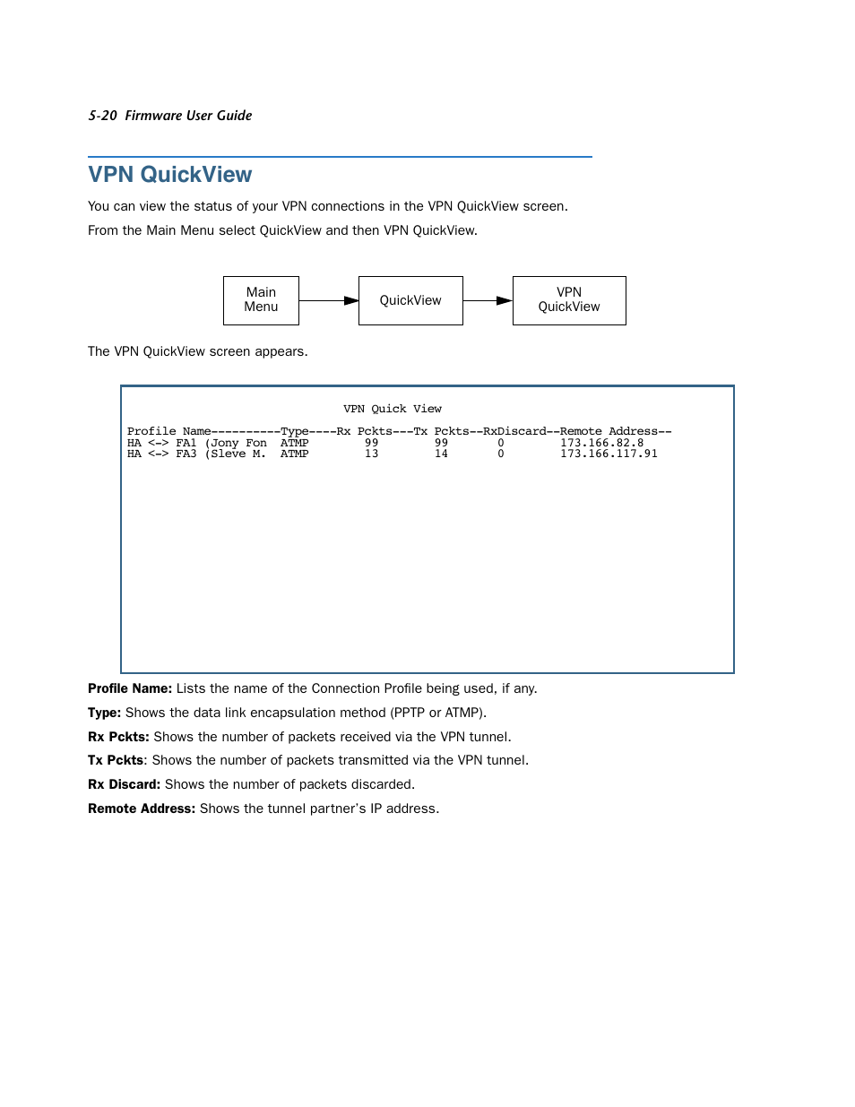 Vpn quickview, Vpn quickview -20 | Netopia 3300 User Manual | Page 152 / 334