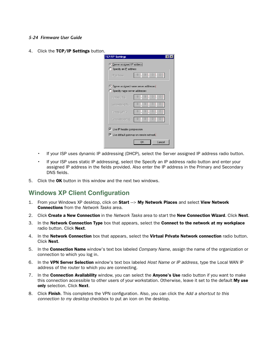 Windows xp client configuration, Windows xp client configuration -24, Windows xp client conﬁguration | Netopia 3300 User Manual | Page 156 / 334