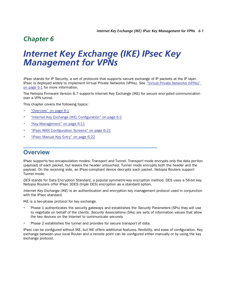 Overview, Over view -1, Chapter 6 | Netopia 3300 User Manual | Page 167 / 334