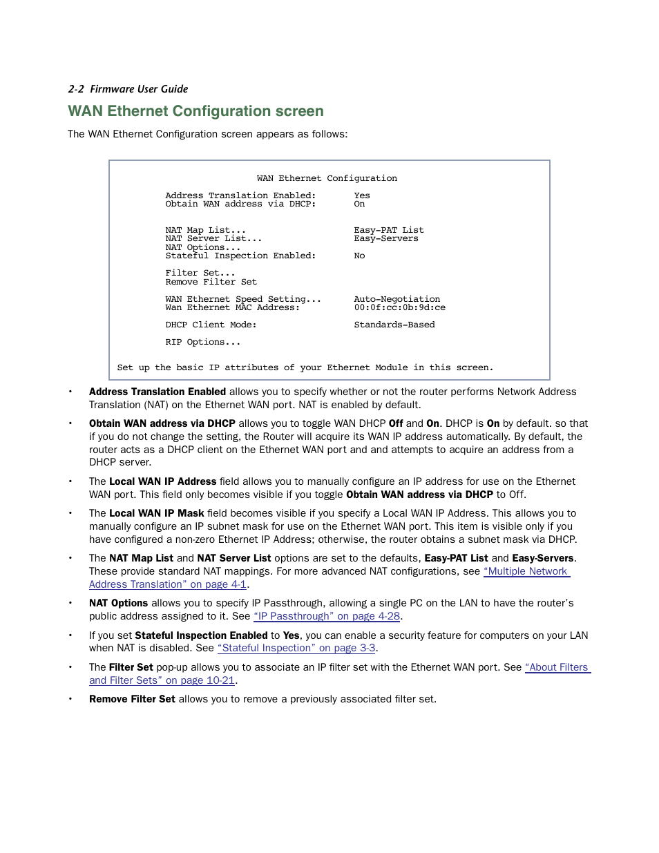 Wan ethernet configuration screen, Wan ethernet configuration screen -2, Wan ethernet conﬁguration screen | Netopia 3300 User Manual | Page 18 / 334