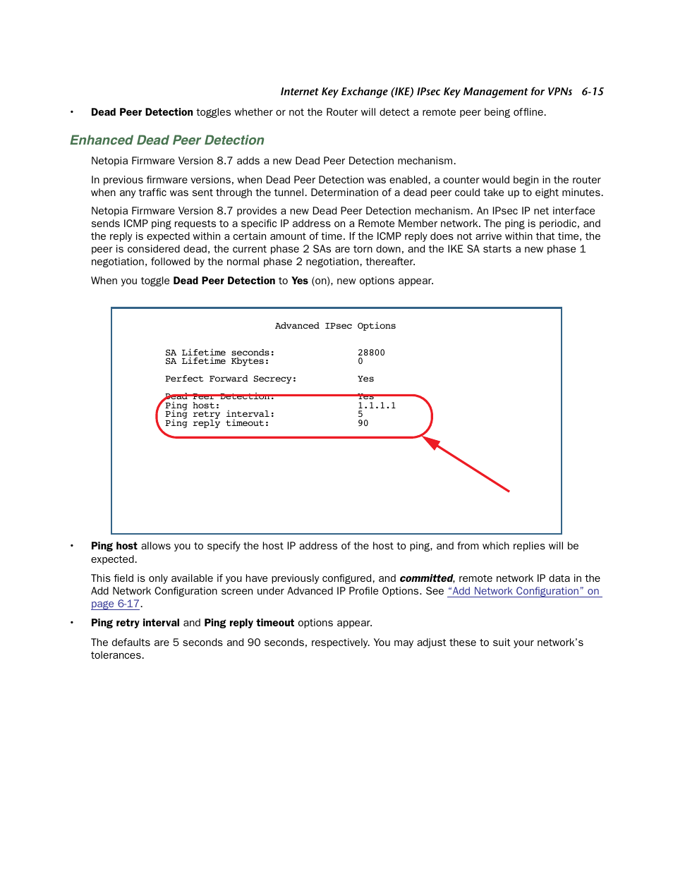Enhanced dead peer detection | Netopia 3300 User Manual | Page 181 / 334
