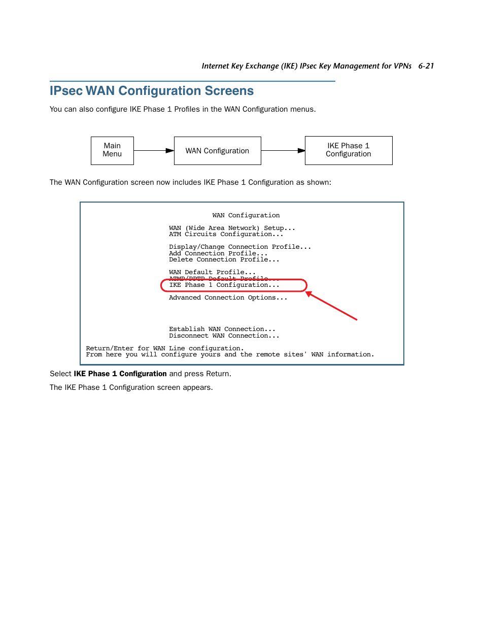 Ipsec wan configuration screens, Ipsec wan configuration screens -21, Ipsec wan conﬁguration screens | Netopia 3300 User Manual | Page 187 / 334