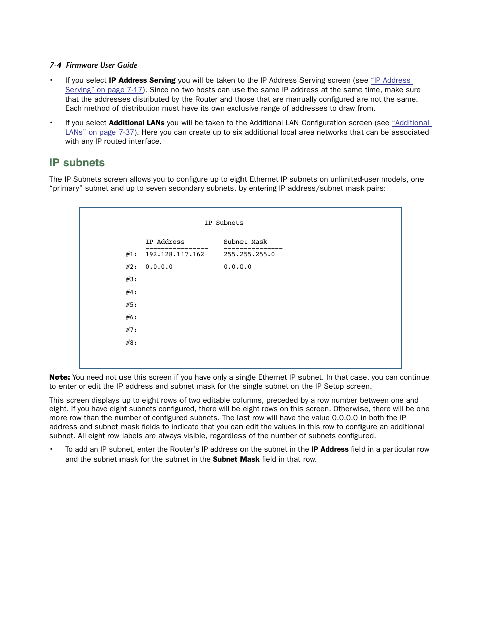 Ip subnets, Ip subnets -4 | Netopia 3300 User Manual | Page 196 / 334