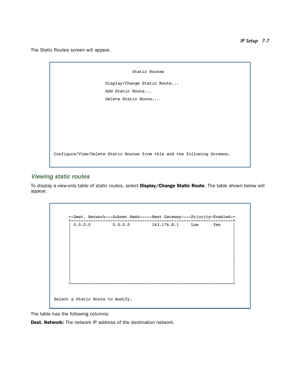 Viewing static routes | Netopia 3300 User Manual | Page 199 / 334