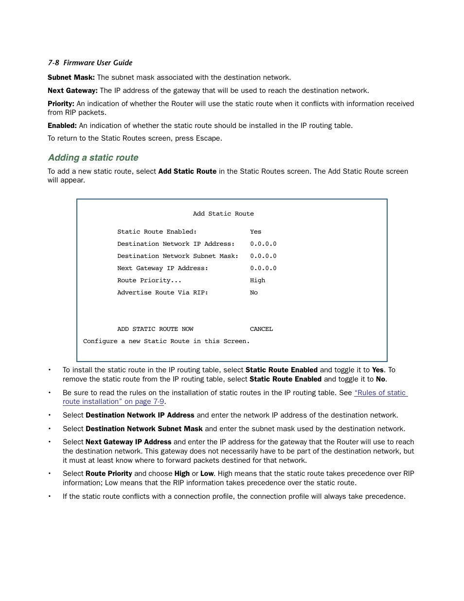 Adding a static route | Netopia 3300 User Manual | Page 200 / 334