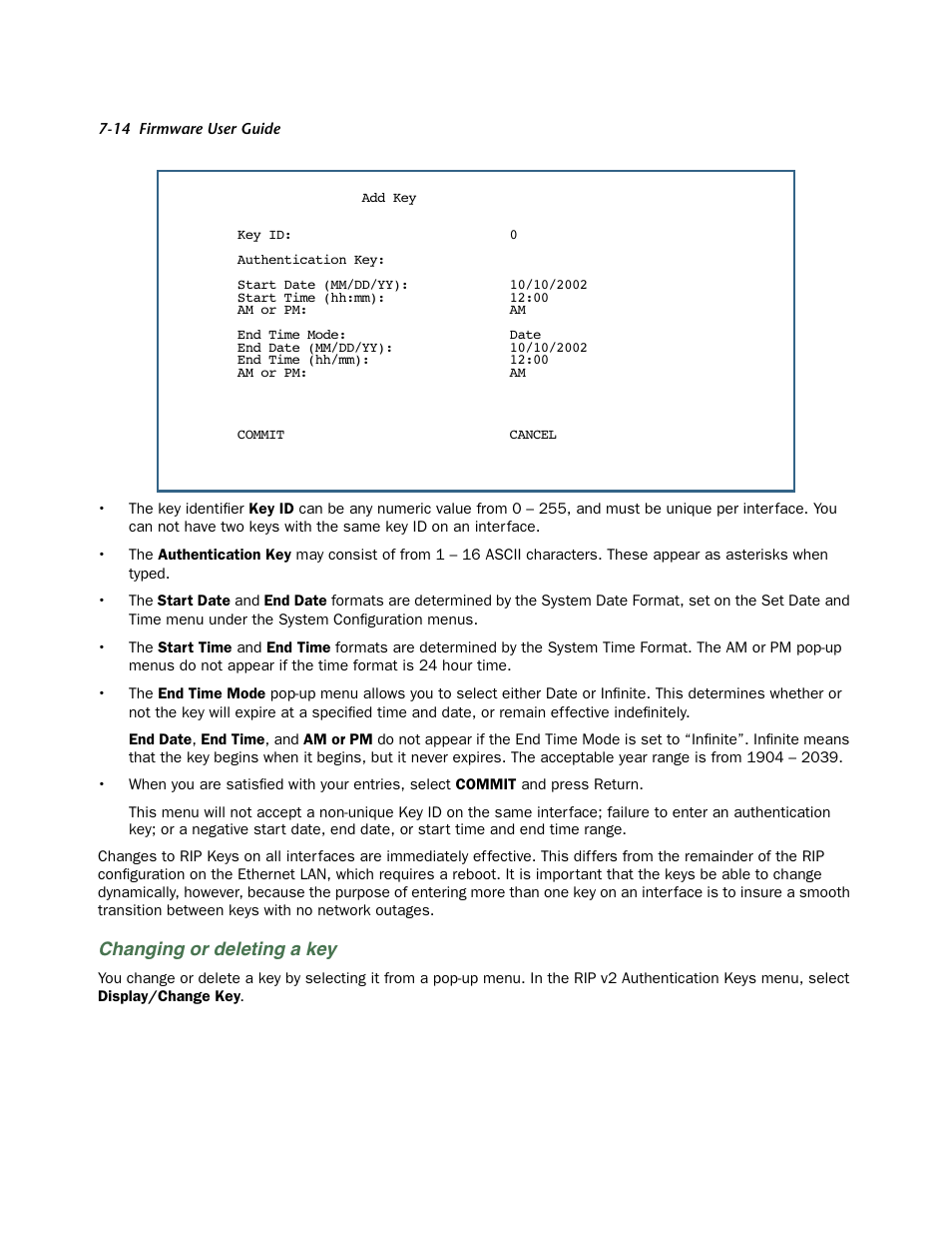 Changing or deleting a key | Netopia 3300 User Manual | Page 206 / 334