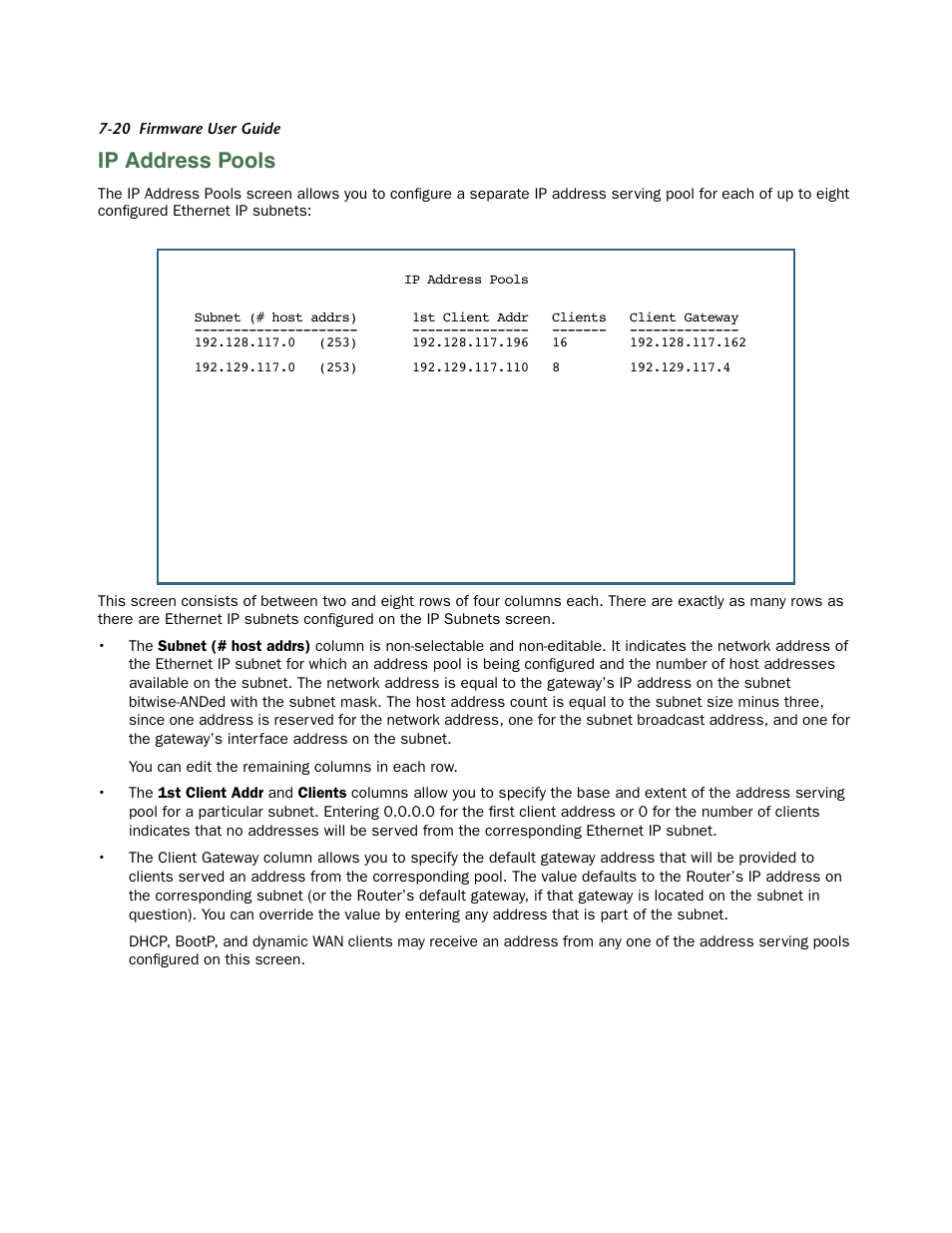 Ip address pools, Ip address pools -20 | Netopia 3300 User Manual | Page 212 / 334