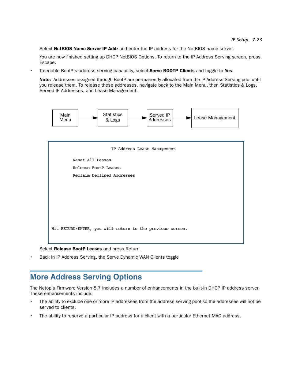 More address serving options, More address ser ving options -23 | Netopia 3300 User Manual | Page 215 / 334