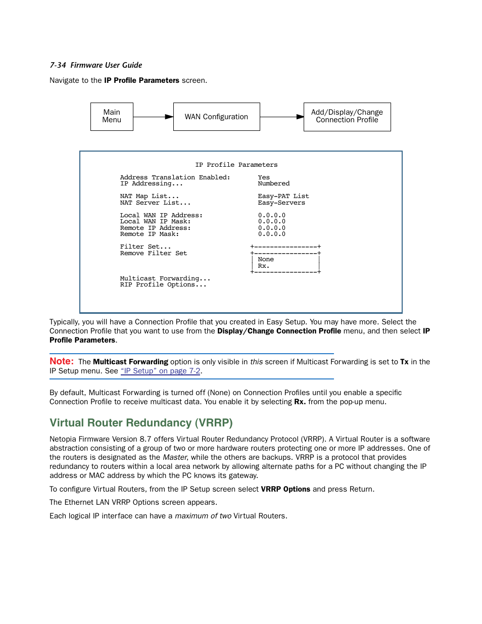 Virtual router redundancy (vrrp), Vir tual router redundancy (vrrp) -34, Eens. see | Netopia 3300 User Manual | Page 226 / 334