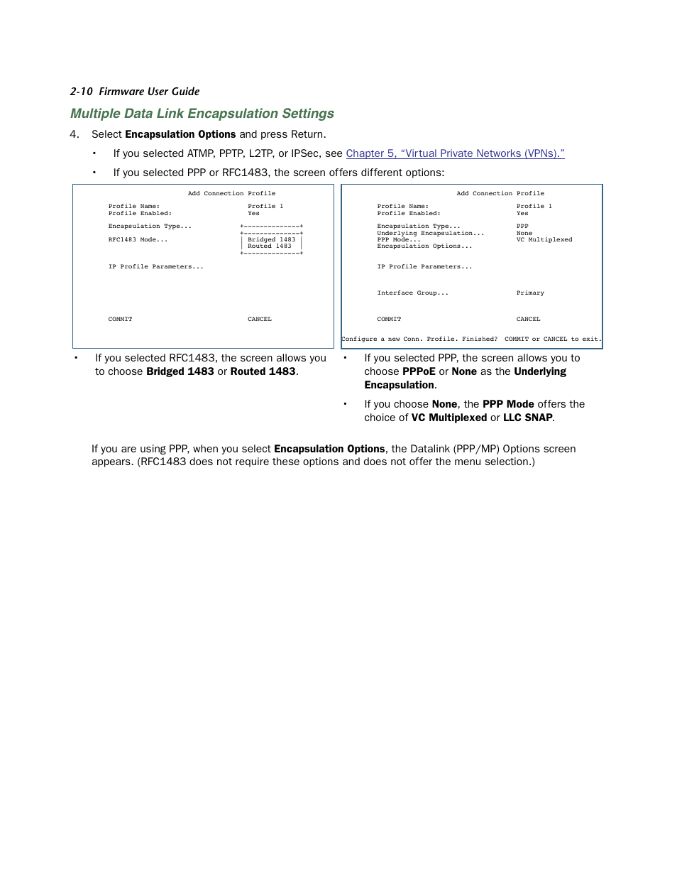 Multiple data link encapsulation settings | Netopia 3300 User Manual | Page 26 / 334