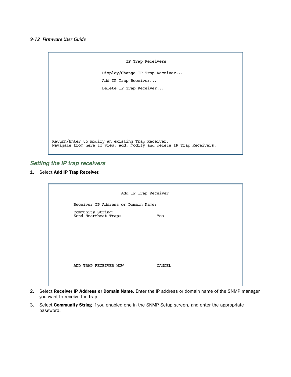 Setting the ip trap receivers | Netopia 3300 User Manual | Page 262 / 334