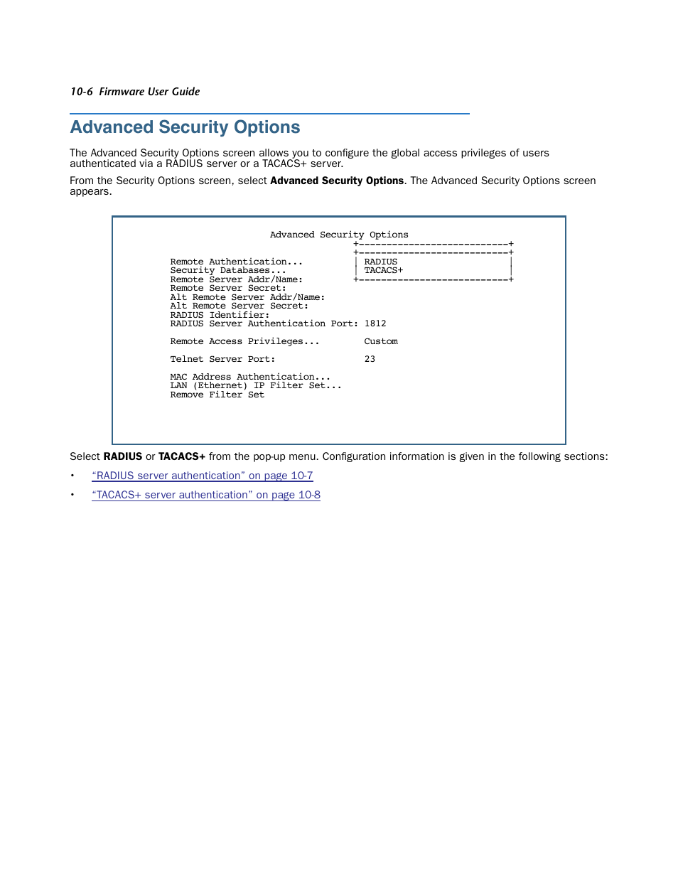 Advanced security options, Advanced security options -6, Unless it is par | Netopia 3300 User Manual | Page 270 / 334