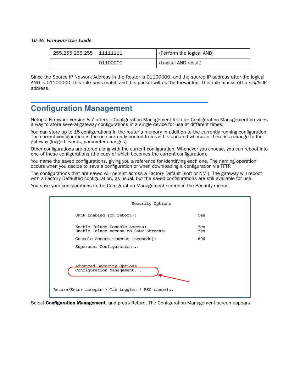 Configuration management, Configuration management -46, Conﬁguration management | Netopia 3300 User Manual | Page 310 / 334