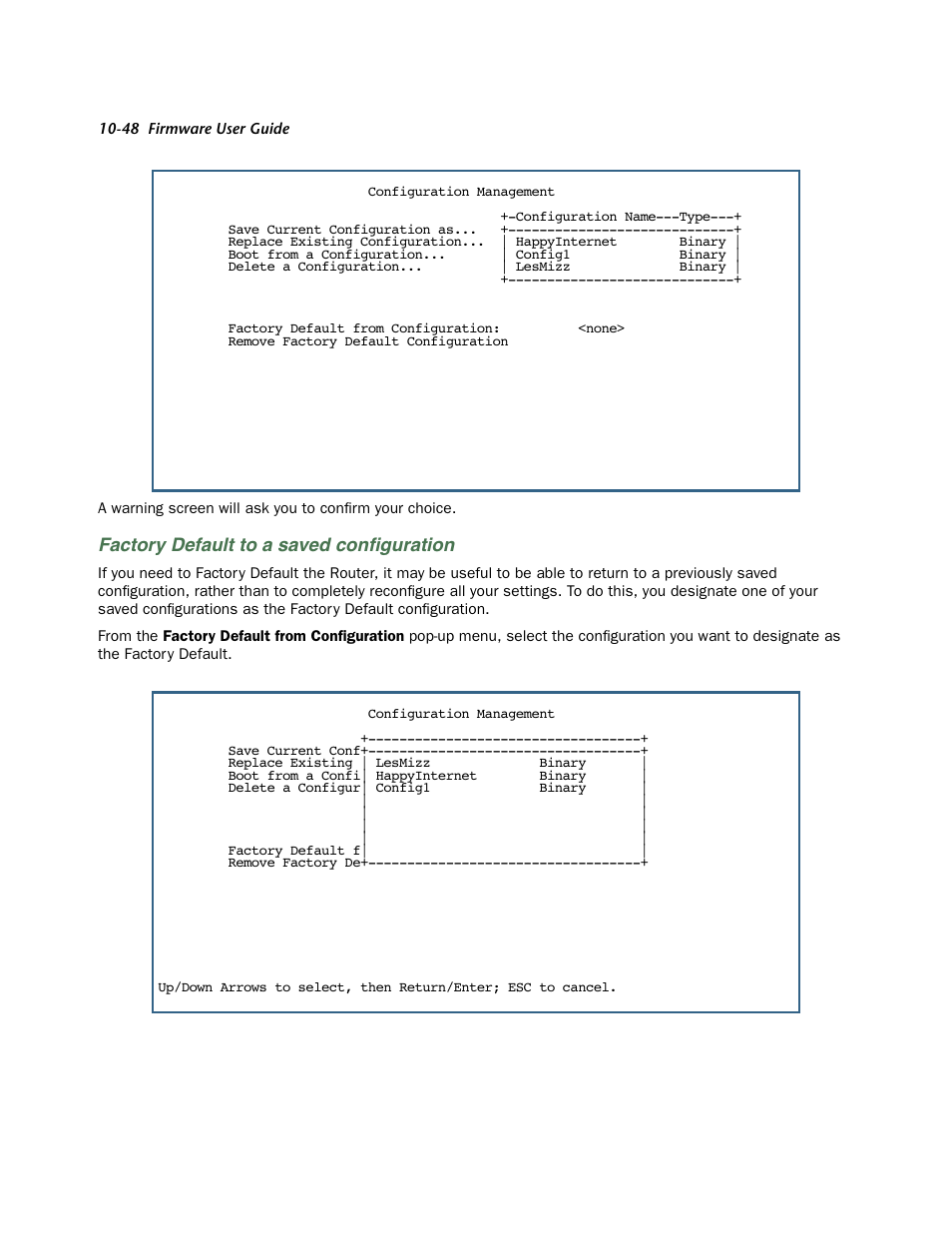 Factory default to a saved configuration, Factory default to a saved conﬁguration | Netopia 3300 User Manual | Page 312 / 334