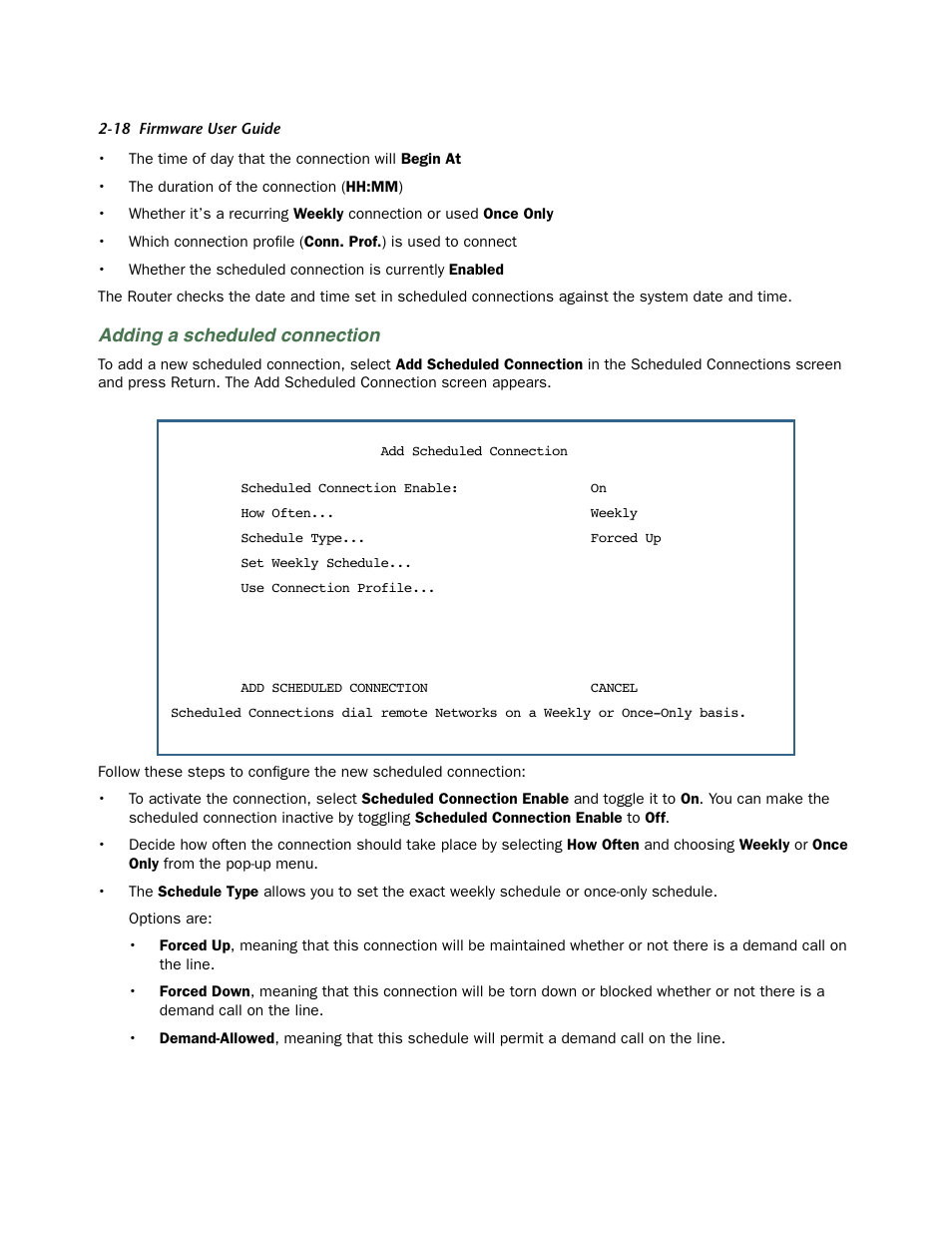 Adding a scheduled connection | Netopia 3300 User Manual | Page 34 / 334