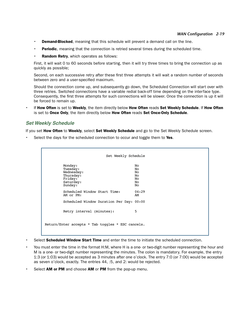 Set weekly schedule | Netopia 3300 User Manual | Page 35 / 334