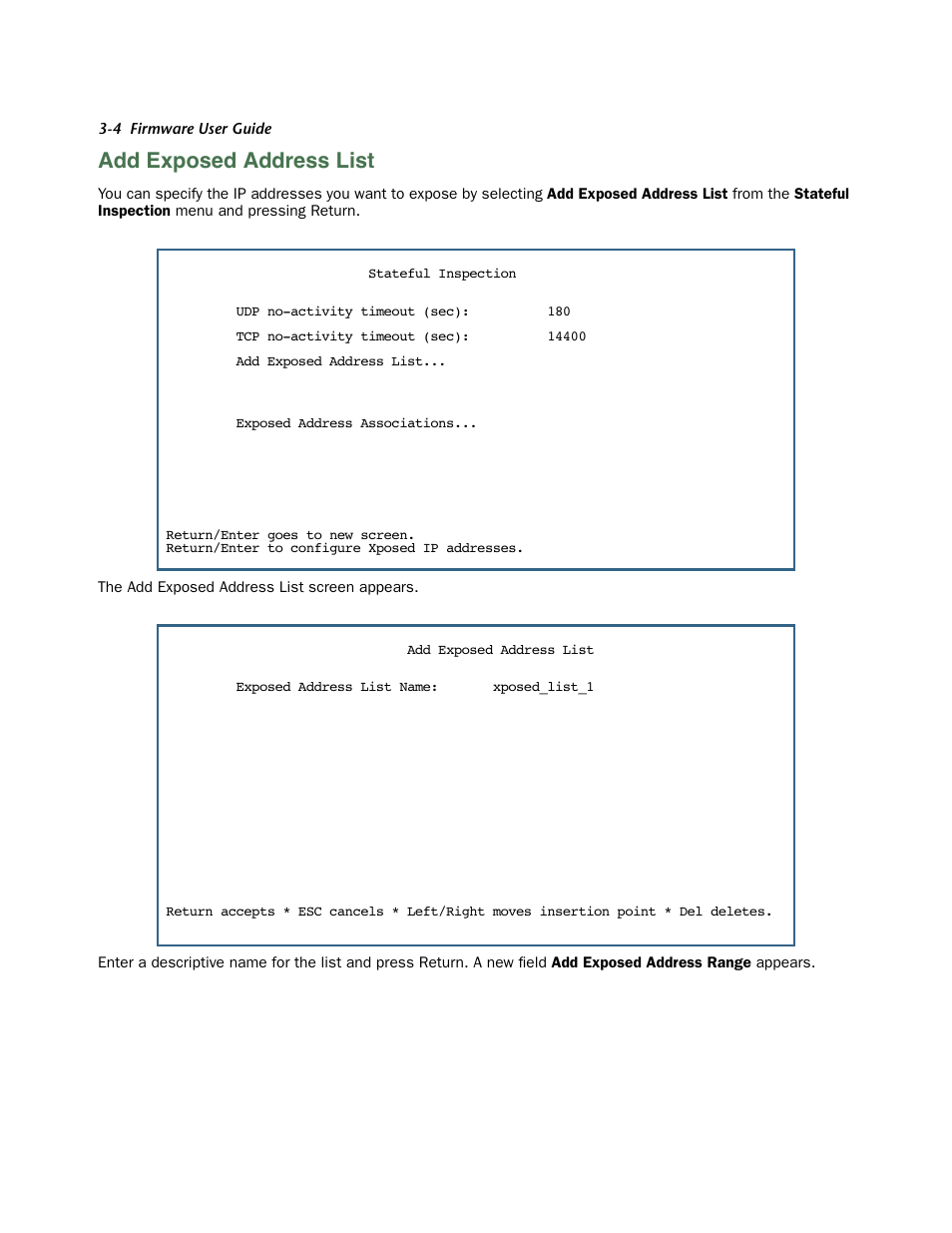 Add exposed address list, Add exposed address list -4, Add exposed address | Netopia 3300 User Manual | Page 48 / 334