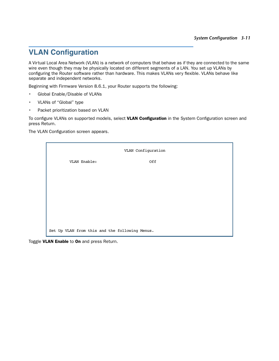 Vlan configuration, Vlan configuration -11, T of vlan id 0. see | Vlan conﬁguration | Netopia 3300 User Manual | Page 55 / 334