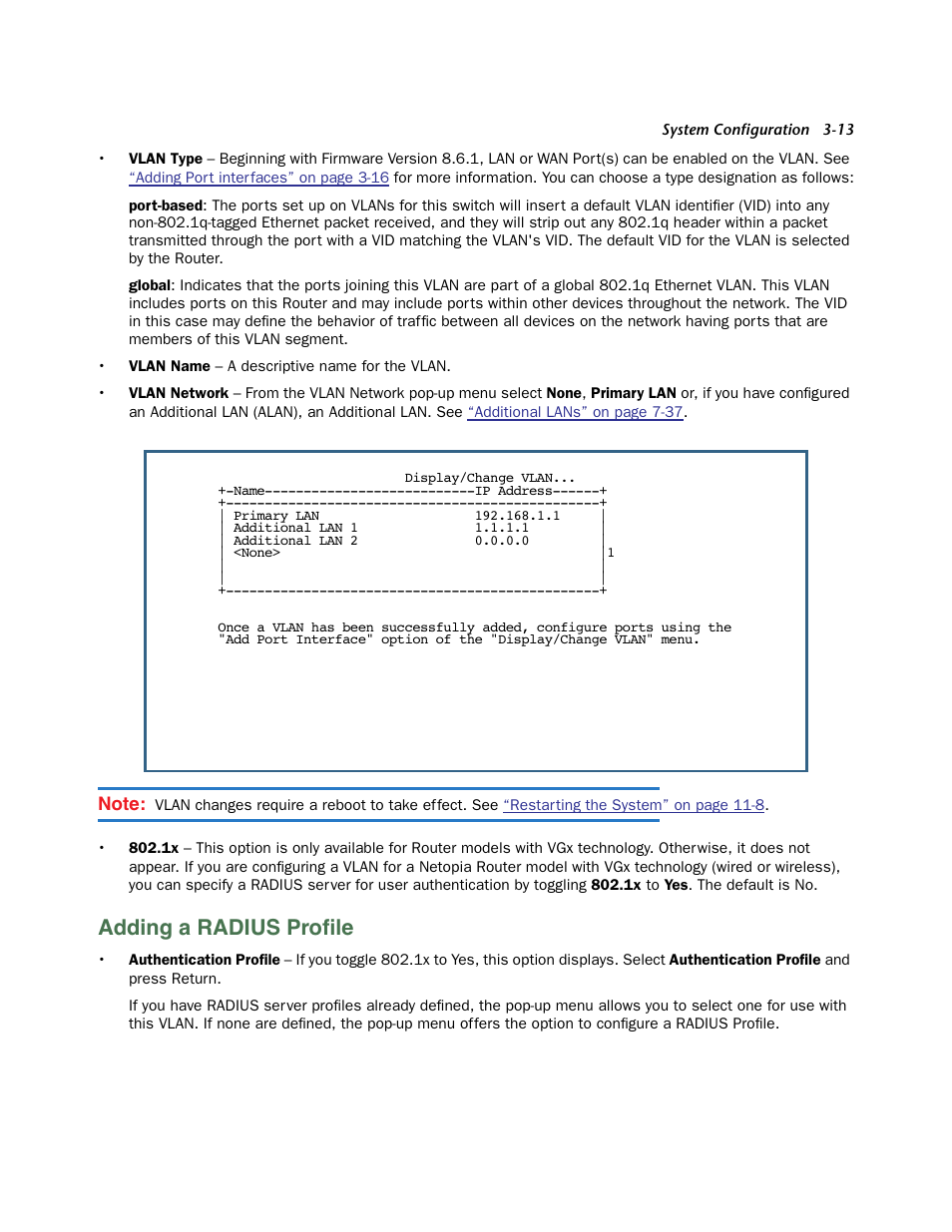 Adding a radius profile, Adding a radius profile -13, Adding a radius proﬁle | Netopia 3300 User Manual | Page 57 / 334
