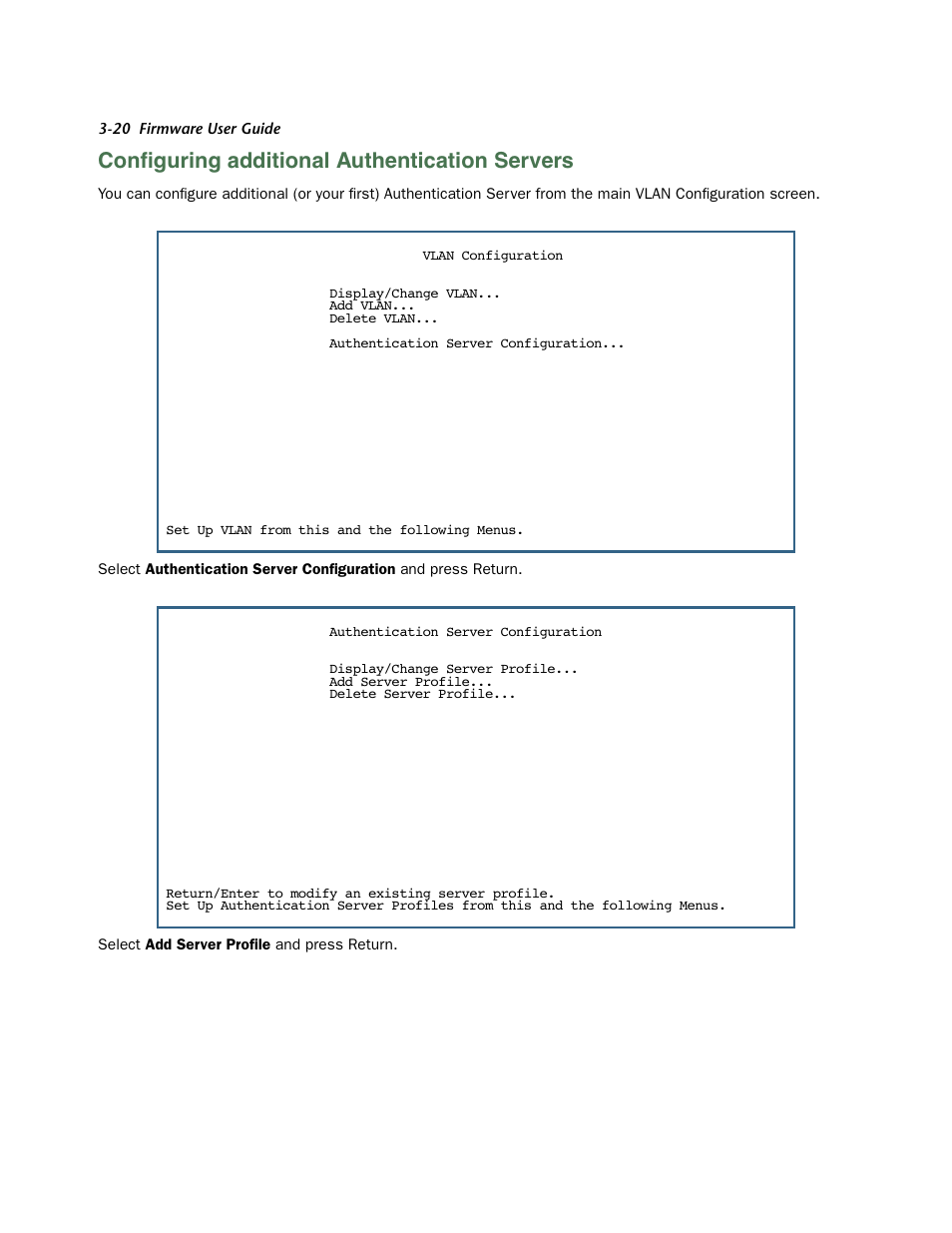 Configuring additional authentication servers, Configuring additional authentication ser vers -20, Conﬁguring additional authentication servers | Netopia 3300 User Manual | Page 64 / 334