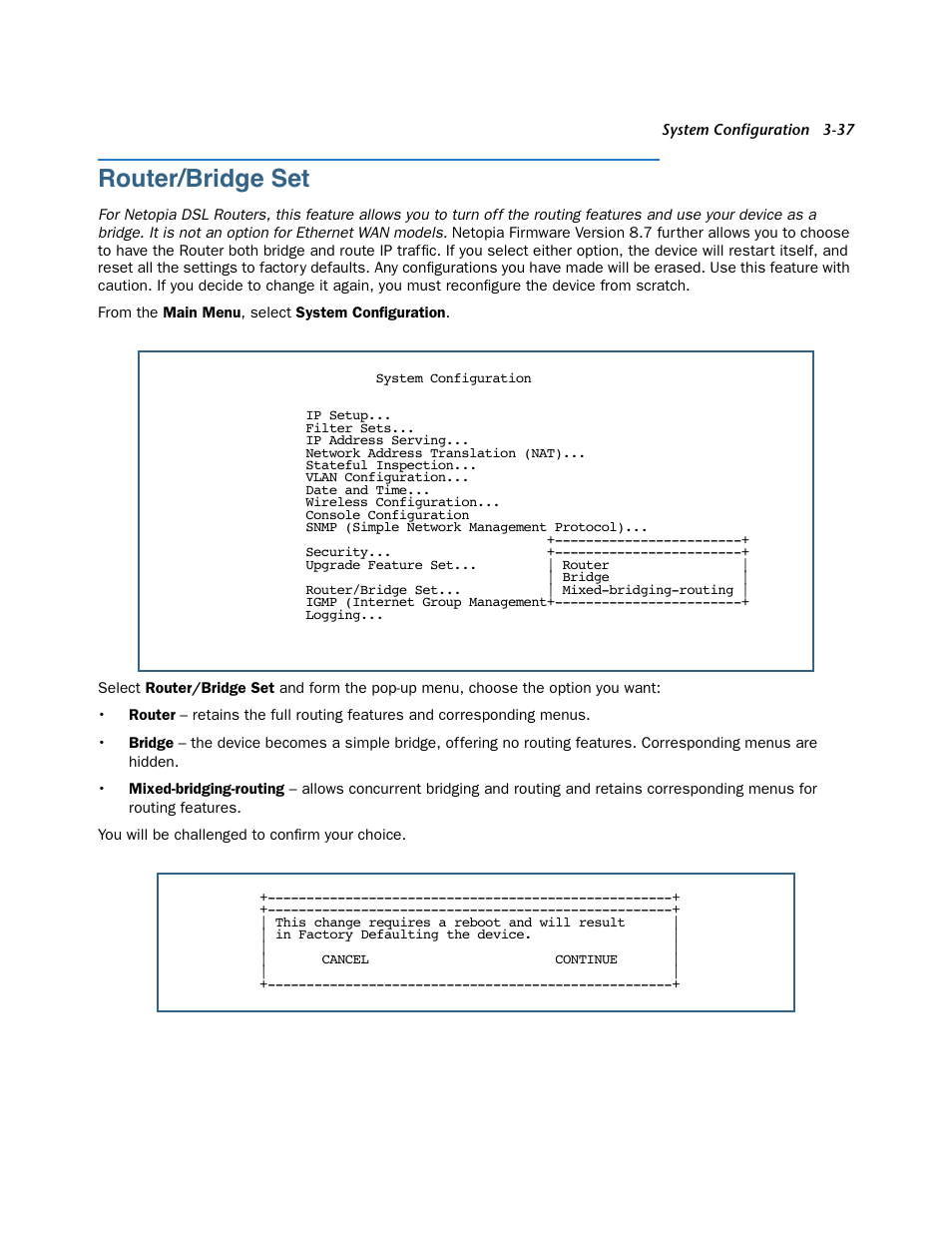 Router/bridge set, Router/bridge set -37 | Netopia 3300 User Manual | Page 81 / 334