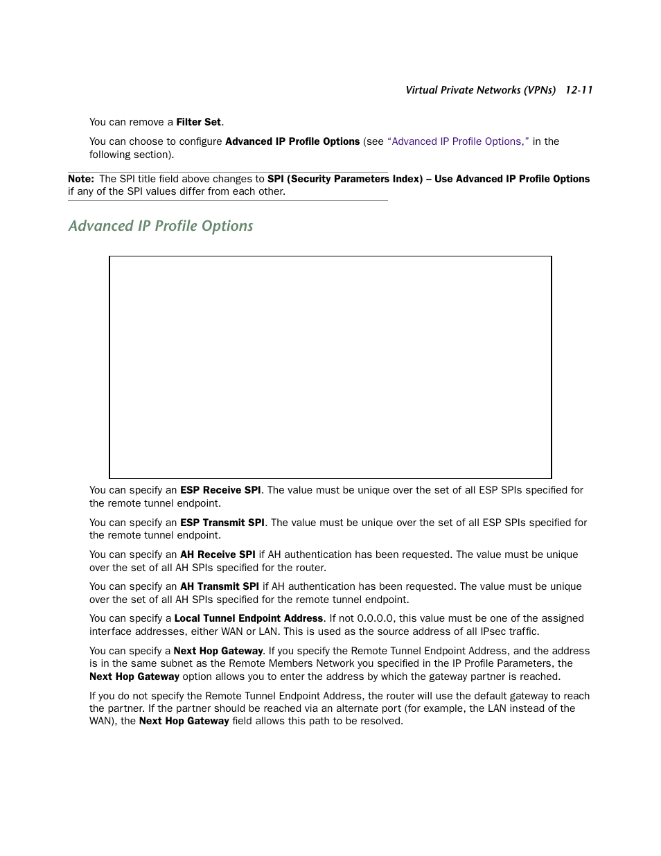 Advanced ip profile options, Advanced ip profile options -11, Ofile “esp receive spis.” (see | Netopia 4752 User Manual | Page 153 / 284