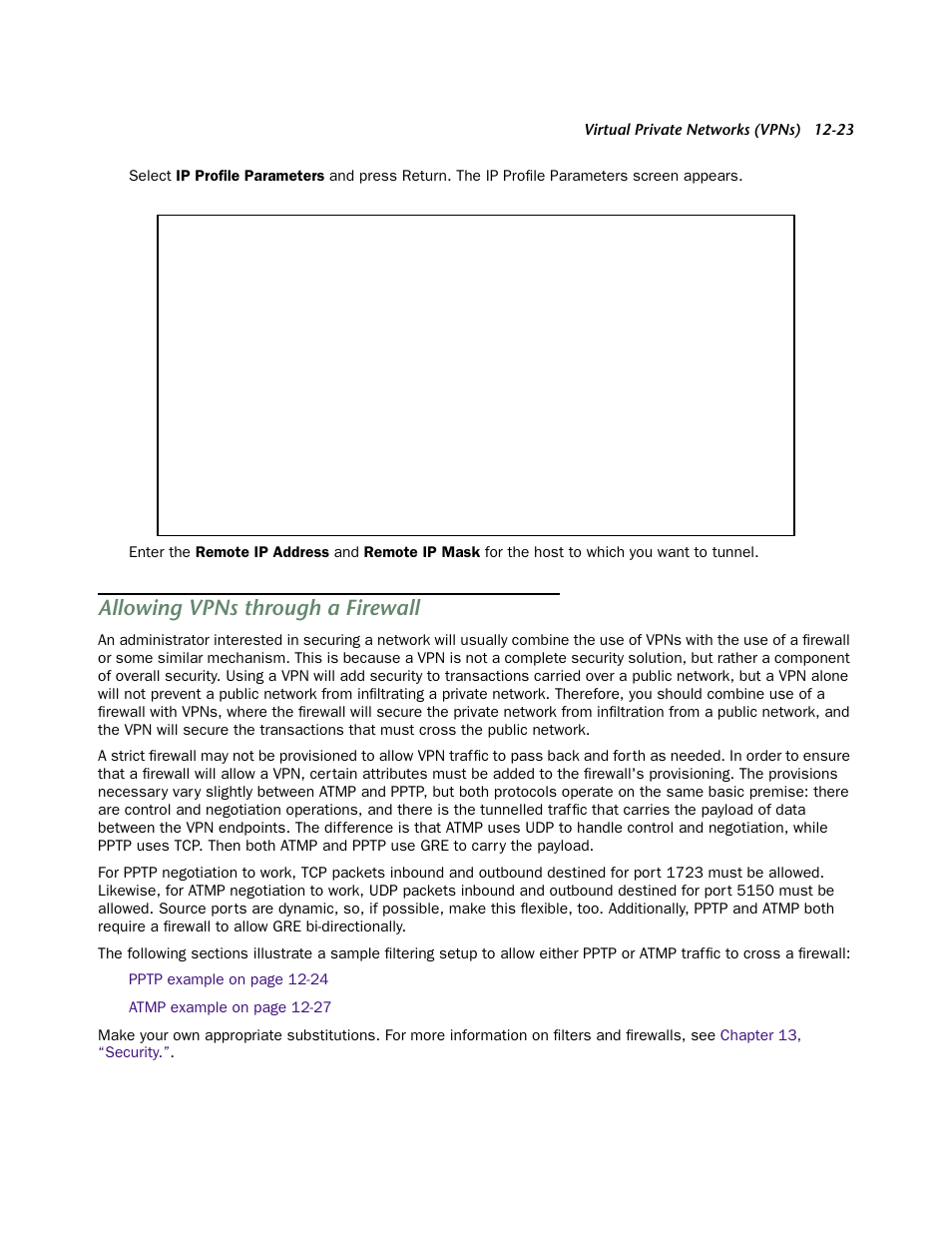 Allowing vpns through a firewall, Allowing vpns through a firewall -23 | Netopia 4752 User Manual | Page 165 / 284