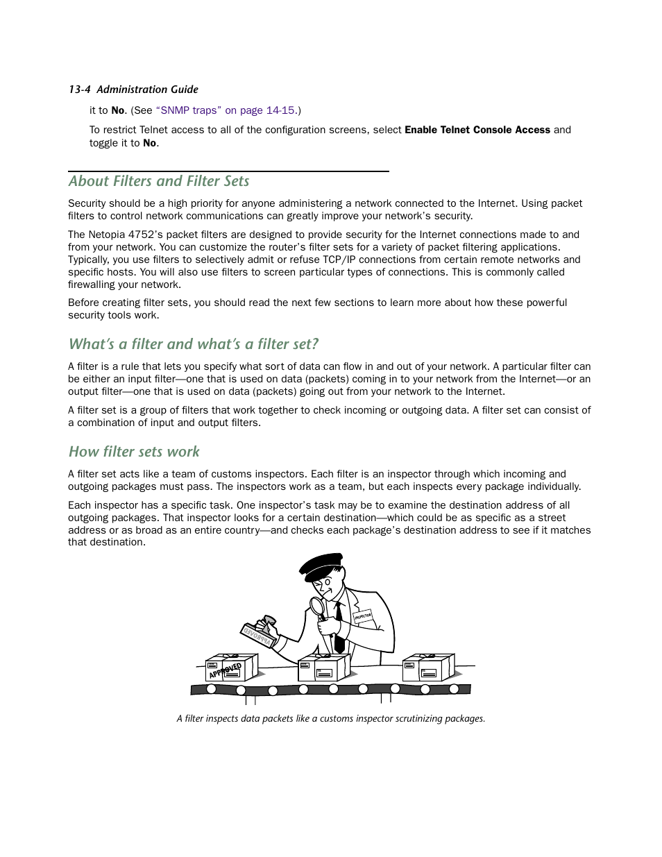 About filters and filter sets, What’s a filter and what’s a filter set, How filter sets work | About filters and filter sets -4, What’s a filter and what’s a filter set? -4, How filter sets work -4, Mation see | Netopia 4752 User Manual | Page 176 / 284