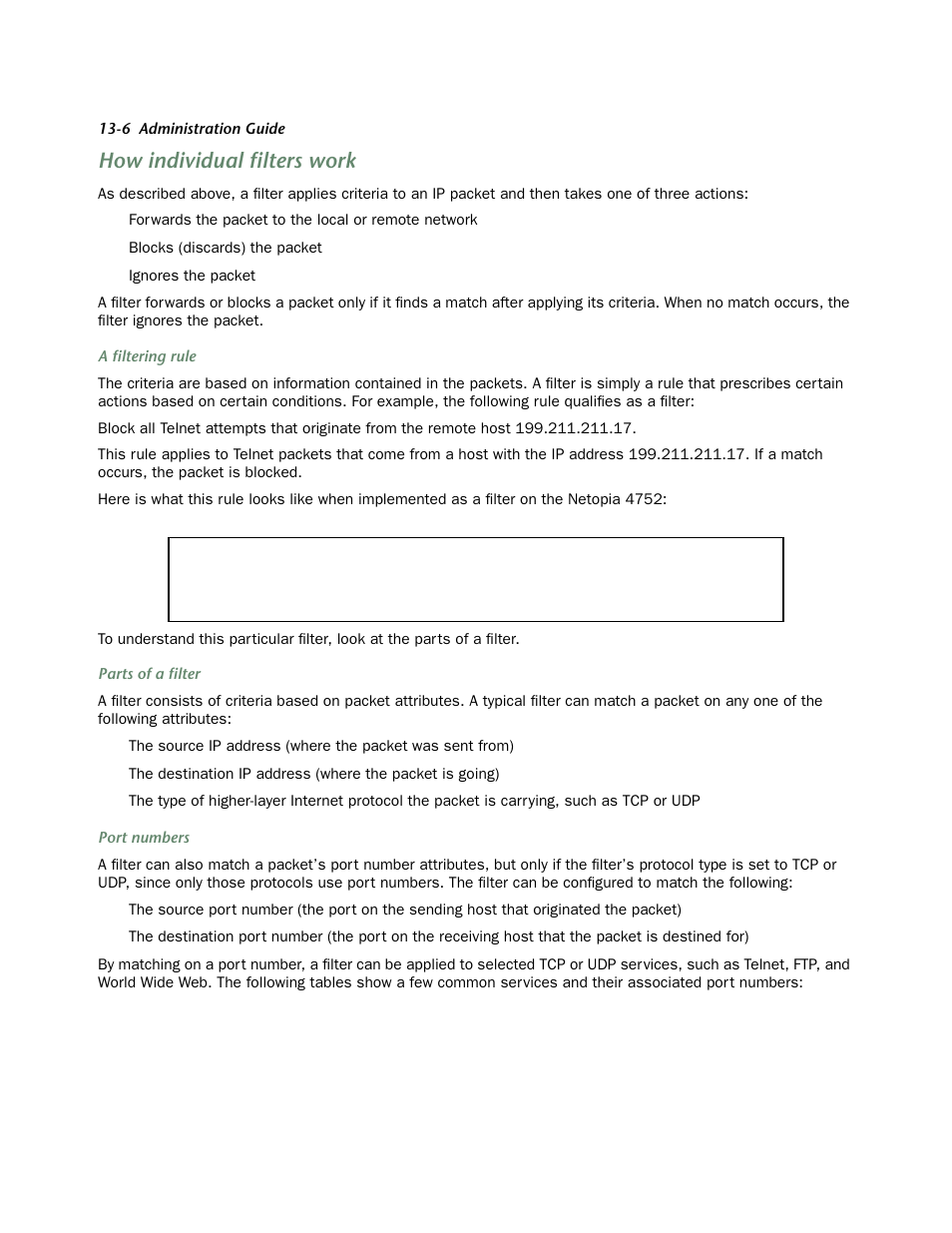 How individual filters work, How individual filters work -6 | Netopia 4752 User Manual | Page 178 / 284