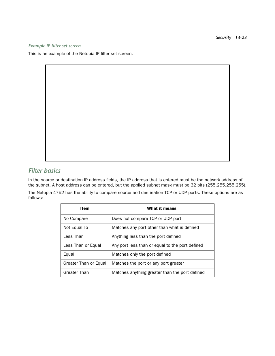 Filter basics, Filter basics -23 | Netopia 4752 User Manual | Page 195 / 284