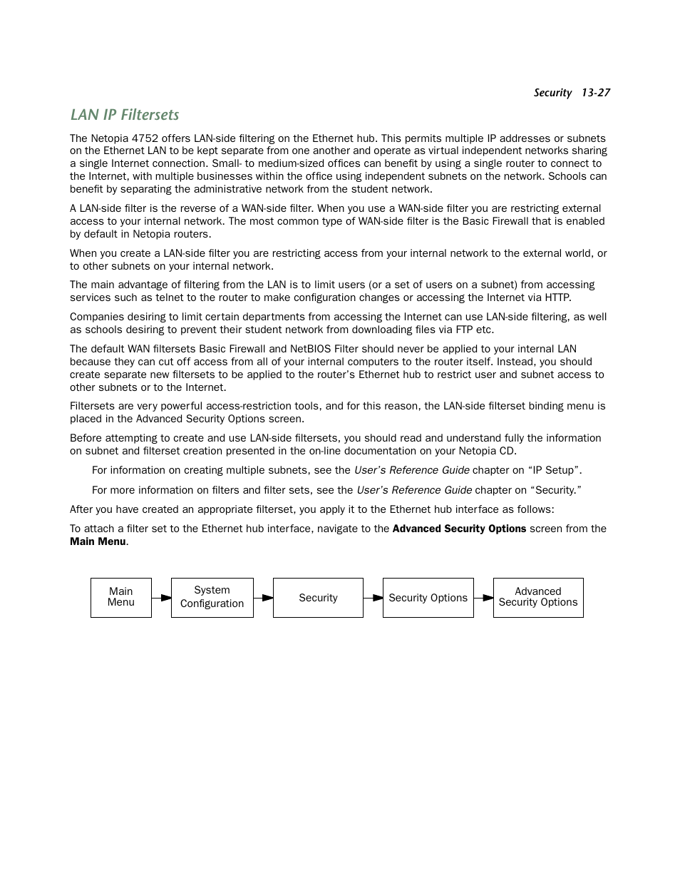 Lan ip filtersets, Lan ip filtersets -27 | Netopia 4752 User Manual | Page 199 / 284