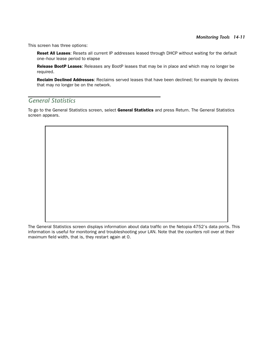 General statistics, General statistics -11 | Netopia 4752 User Manual | Page 217 / 284